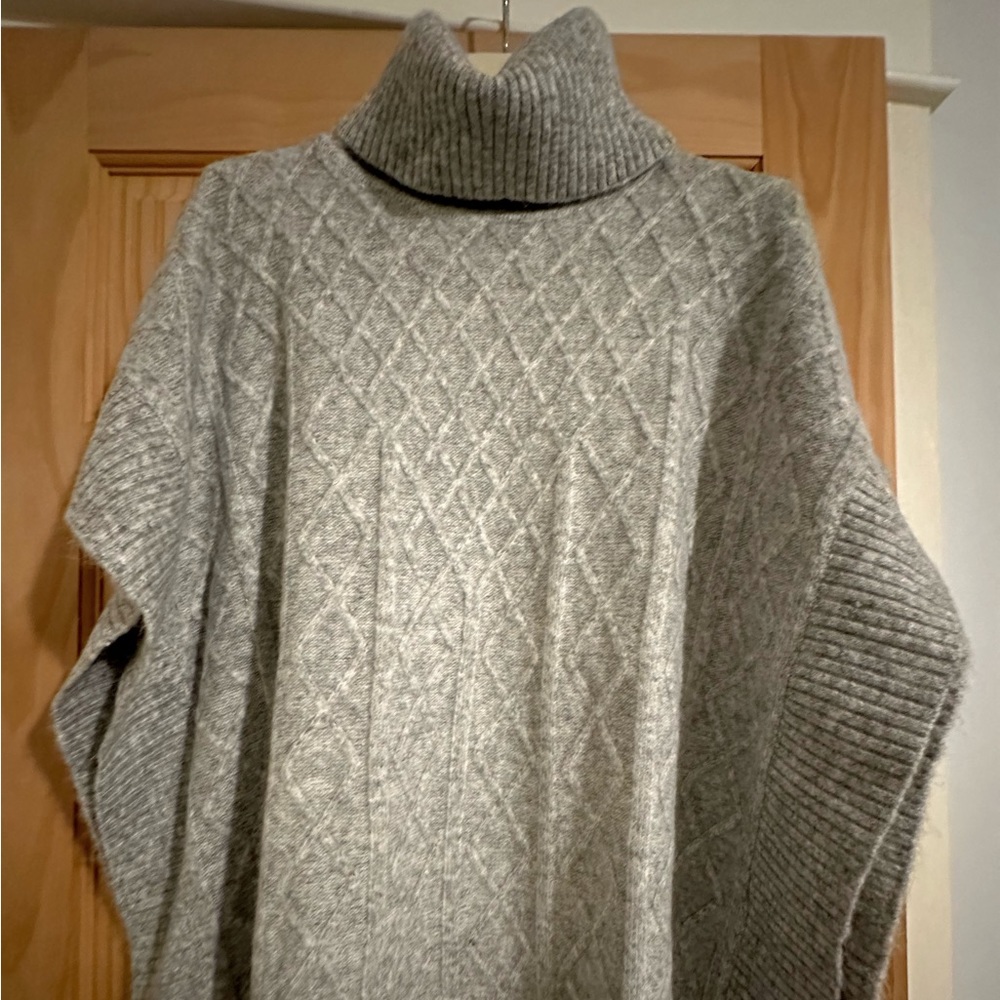 Mia and Tess warm knit poncho turtleneck sweater NWT